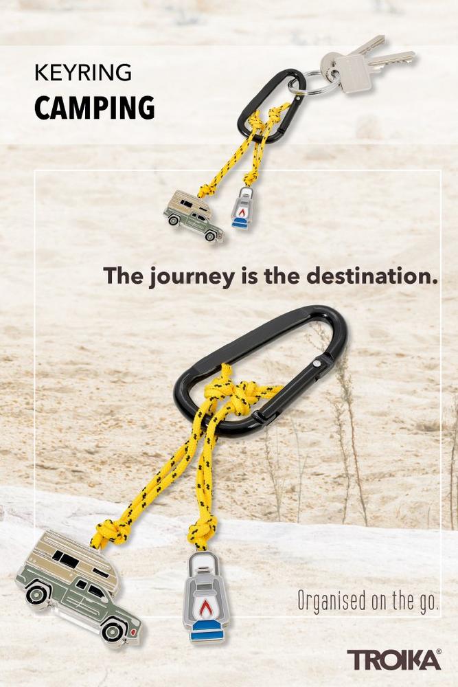 Troika Camping RV Charms Carabiner Keychain